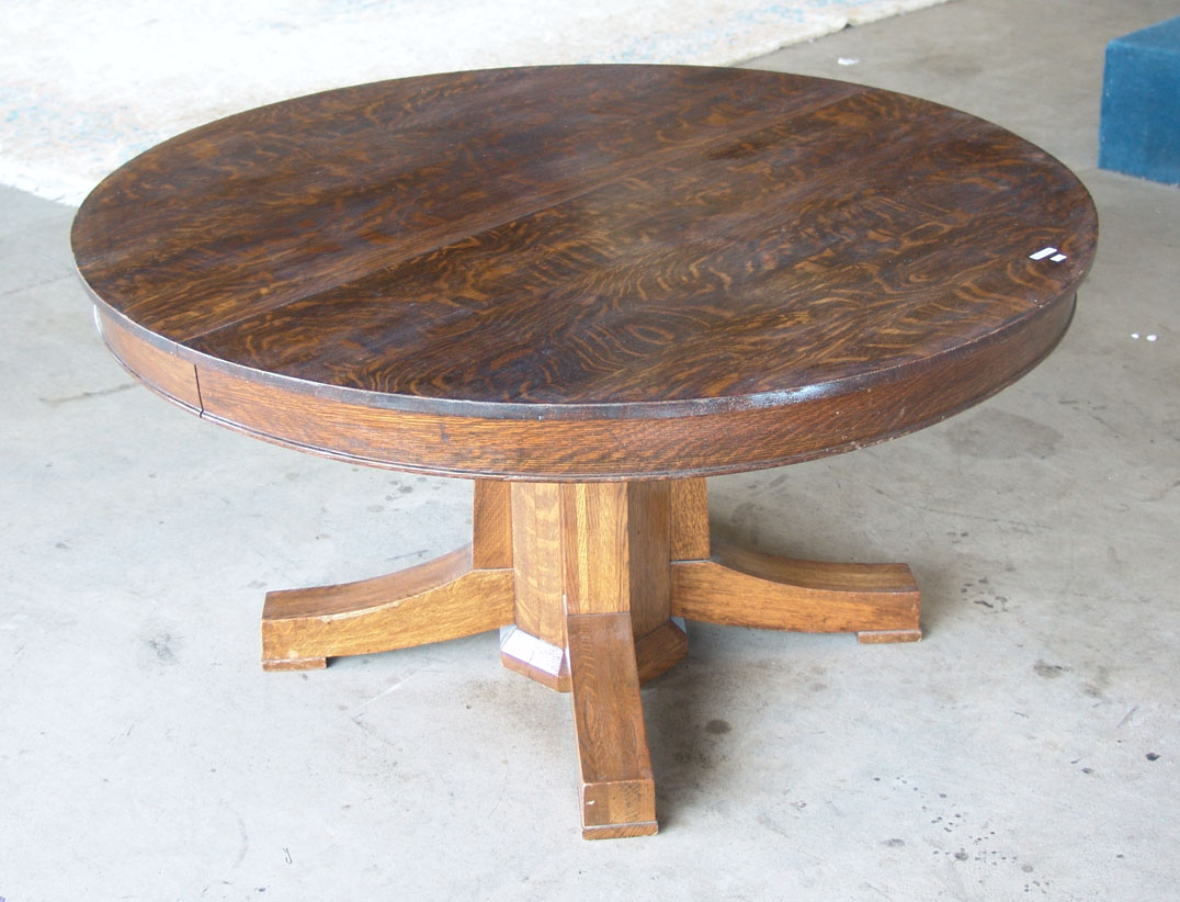 Dining Table Tiger Oak Round Dining Table